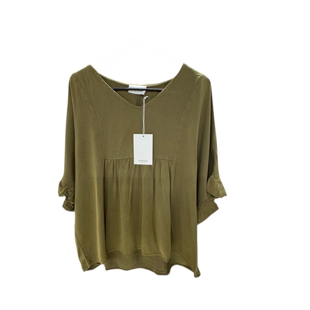 ANDREE BY UNIT Olive Green Women's Blouse